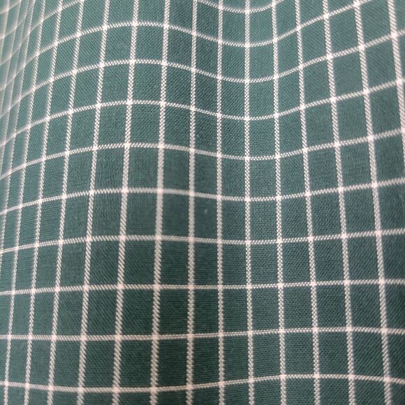 LL Bean Green White Checkered Long Sleeve Button Down Shirt Wrinkle Free Medium - Picture 4 of 5